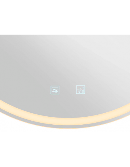 rundt badeværelsesspejl vægspejl spejl lys belysning badeværelse vask håndvask led dæmpbart