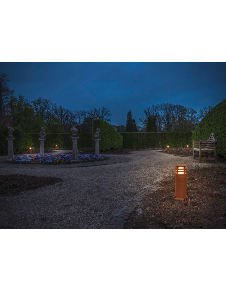 Bedlampe led udendørslamper havelamper indkørsel corten rust rustbrun brun stål