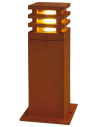 RUSTY SQUARE 40 Udendørs bedlampe i stål H40 cm 1 x E27 - Rust