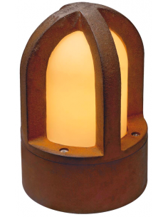 Bedlampe sokkel sokkellampe halvmur udendørslamper havelamper indkørsel corten rust rustbrun brun stål