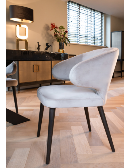 Spisebordsstol med armlæn velour richmond interiors