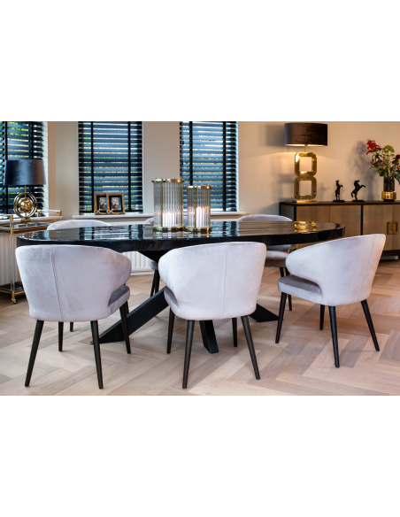 Spisebordsstol med armlæn velour richmond interiors