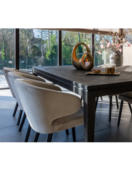 Spisebordsstol med armlæn velour richmond interiors