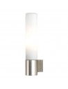 BARI Badeværelselampe i aluminium og glas H20 cm 1 x G9 LED - Mat nikkelgrå/Hvid