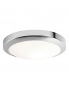 DAKOTA Badeværelselampe i aluminium og glas Ø30 cm 1 x E27 LED - Krom/Hvid