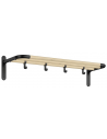 Hattehylde/Skohylde med kroge i bøgetræ og aluminium B100 cm - Bøg/Mat sort