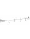Knagerække i aluminium B100 cm - Hvid/Mat sølvgrå