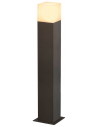 GRAFIT Firkantet udendørs bedlampe i aluminium og polycarbonat H60 cm 1 x E27 - Antracit