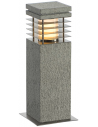 ARROK Udendørs bedlampe i granit og rustfri stål H40 cm 1 x E27 LED - Stengrå/Rustfri stål