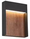 FLATT Udendørs væglampe i aluminium H23 cm 13W LED - Antracit/Mørkt trælook