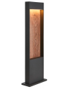 FLATT Udendørs bedlampe i aluminium H65 cm 10W LED - Antracit/Mørkt trælook