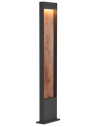 FLATT Udendørs bedlampe i aluminium H100 cm 10W LED - Antracit/Mørkt trælook