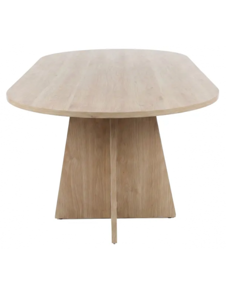 Ovalt spisebord træ eg moderne design