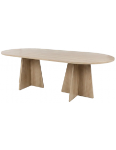 Ovalt spisebord træ eg moderne design
