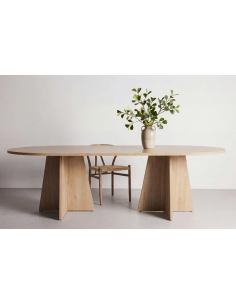 Ovalt spisebord træ eg moderne design 2