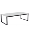 ESTELLE Sofabord i stål og sten H36 x B120 x D60 cm - Sort/Hvid marmor