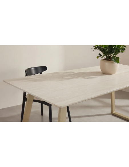 spisebord marmor beige sten moderne design