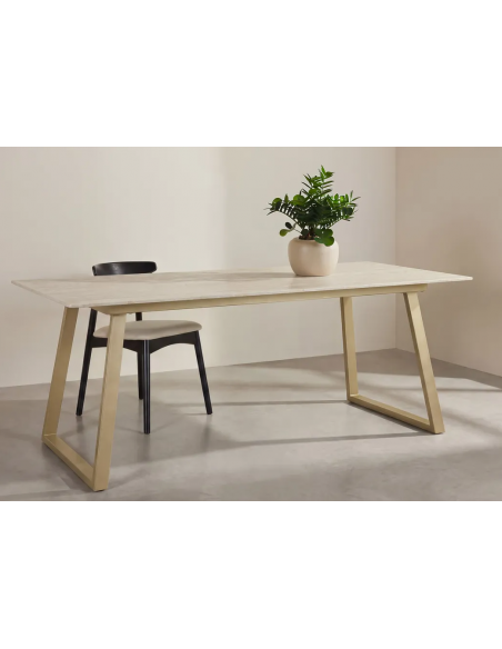 spisebord marmor beige sten moderne design