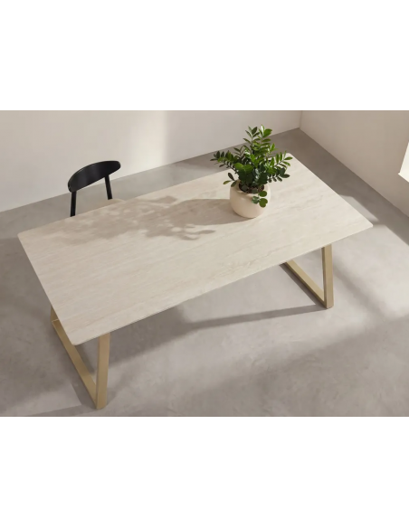 spisebord marmor beige sten moderne design