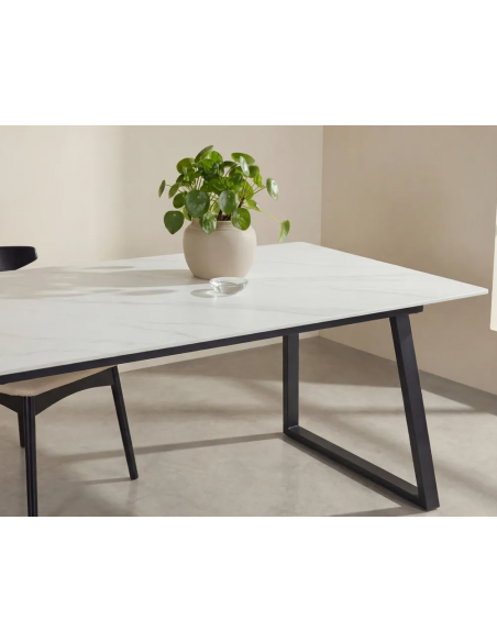 spisebord marmor hvid sort sten moderne design