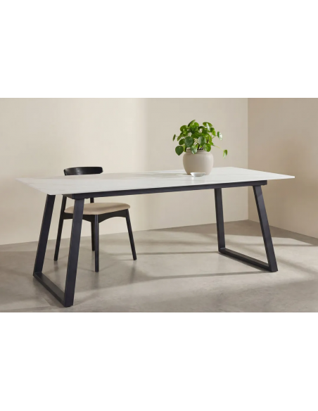 spisebord marmor hvid sort sten moderne design