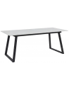 ESTELLE Spisebord i stål og sten H75 x B200 x D90 cm - Sort/Hvid marmor