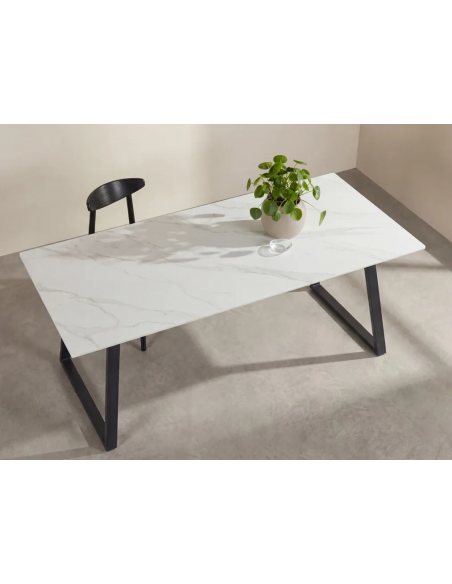 spisebord marmor hvid sort sten moderne design