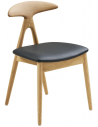 LANU Spisebordsstol i egetræ og PU-læder H77 cm - Eg/Sort