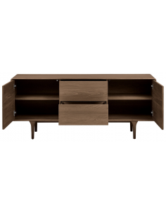 skænk træ egetræ massiv brun mørkebrun design retro nordisk dansk skuffer skabe 2