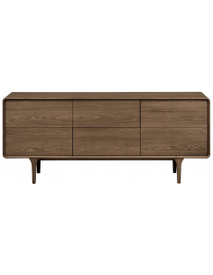 skænk træ egetræ massiv brun mørkebrun design retro nordisk dansk skuffer skabe