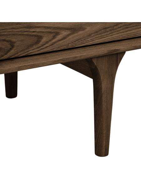 tvbordet træ egetræ massiv brun mørkebrun design retro nordisk dansk skuffer skabe