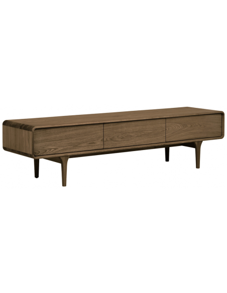 tvbordet træ egetræ massiv brun mørkebrun design retro nordisk dansk skuffer skabe