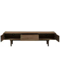 tvbordet træ egetræ massiv brun mørkebrun design retro nordisk dansk skuffer skabe 2