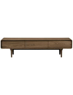 tvbordet træ egetræ massiv brun mørkebrun design retro nordisk dansk skuffer skabe