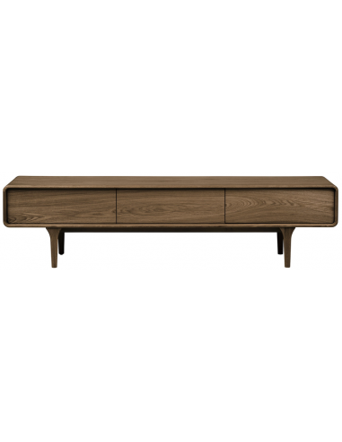 tvbordet træ egetræ massiv brun mørkebrun design retro nordisk dansk skuffer skabe
