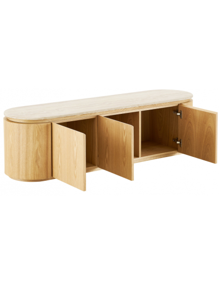 tvbordet træ egetræ massiv design retro nordisk dansk skuffer skabe
