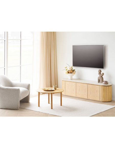 tvbordet træ egetræ massiv design retro nordisk dansk skuffer skabe