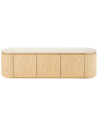 LARVIK Tvbord i askfinér og granit B160 cm - Natur/Off-white
