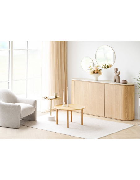 skænk træ egetræ massiv design retro nordisk dansk skuffer skabe