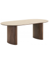 DELPHI Ovalt spisebord i MDF og keramik 210 - 100 cm - Mørkebrun/Travertin