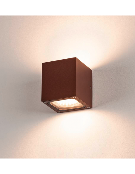 udendørslampe moderne nordisk design led væglampe udendørs havelampe væg up down op ned rust brun corten