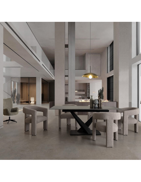 spisebordsstol med armlæn stof moderne design