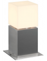 SQUARE POLE 30 Udendørs bedlampe i rustfri stål og akryl H30 cm 1 x E27 LED - Rustfri stål/Hvid