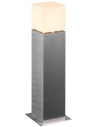 SQUARE POLE 60 Udendørs bedlampe i rustfri stål og akryl H60 cm 1 x E27 LED - Rustfri stål/Hvid