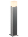 SQUARE POLE 90 Udendørs bedlampe i rustfri stål og akryl H90 cm 1 x E27 LED - Rustfri stål/Hvid