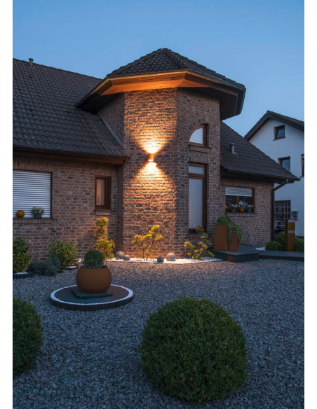 udendørslampe moderne nordisk design led væglampe udendørs havelampe væg rust rustbrun brun corten