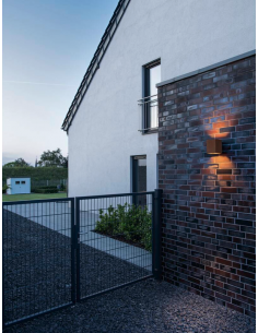 udendørslampe moderne nordisk design led væglampe udendørs havelampe væg rust rustbrun brun corten 2