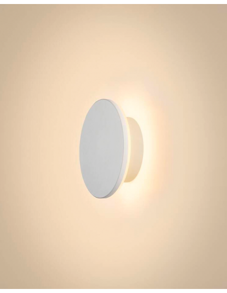 rund udendørslampe moderne nordisk design led væglampe udendørs havelampe væg hvid
