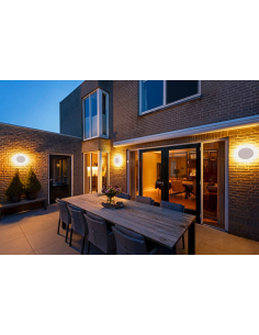 rund udendørslampe moderne nordisk design led væglampe udendørs havelampe væg hvid 2