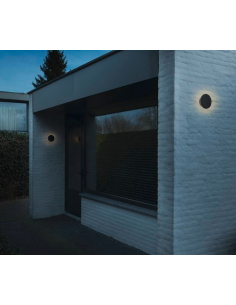 rund udendørslampe moderne nordisk design led væglampe udendørs havelampe væg sort 2